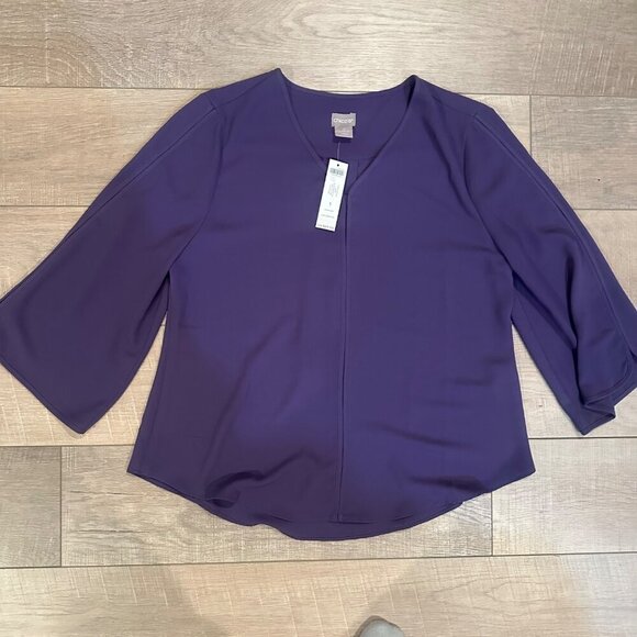 CHICOS WOMENS SIZE 1 PURPLE BLOUSE NEW US SIZE 8/10 - Picture 1 of 8